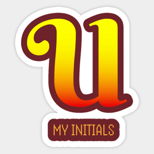 Letter U Initials Unique Name T-Shirt Sticker